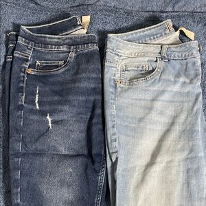 Justice Women's Skinny Jeans - Dark Blue and Light Blue